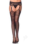 Leg Avenue Fishnet Stocking With Lace Top, Cuban Heel, And...