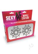 Sexy Af Nipple Couture Silicone Pasties - Black Crystals