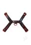 Rouge Leather Over The Head Harness Black With Red Accessories - Xtra Large